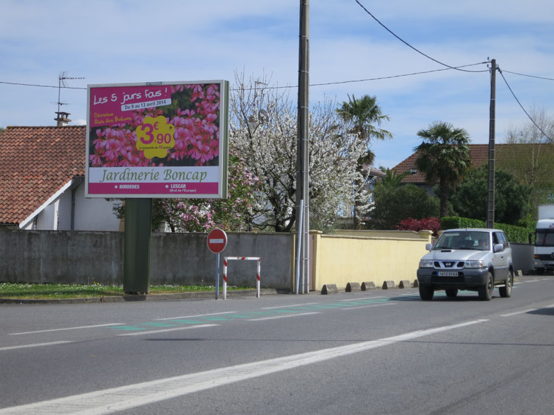 Exemple d'affichage 4x3m réalisé par Exterieurs dans les départements 64, 65 et 31