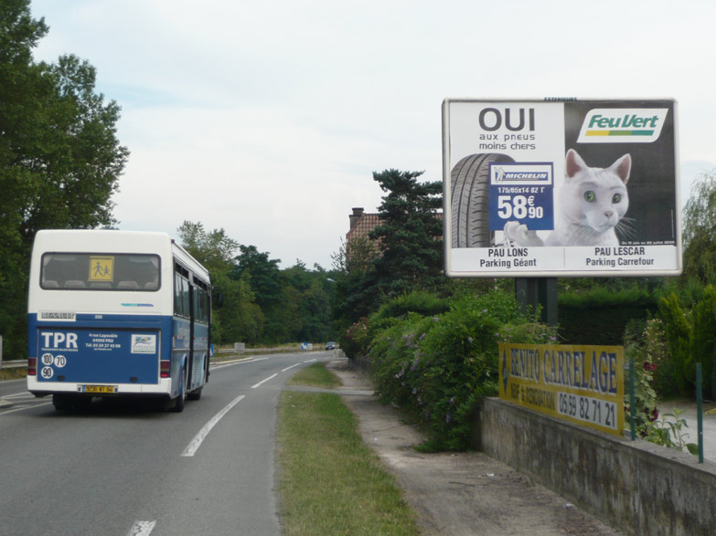 Exemple d'affichage 4x3m réalisé par Exterieurs dans les départements 64, 65 et 31